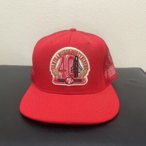 Vintage San Francisco 49ers Hat Cap Snap Back Large Red NFL Football 40th 1980s
